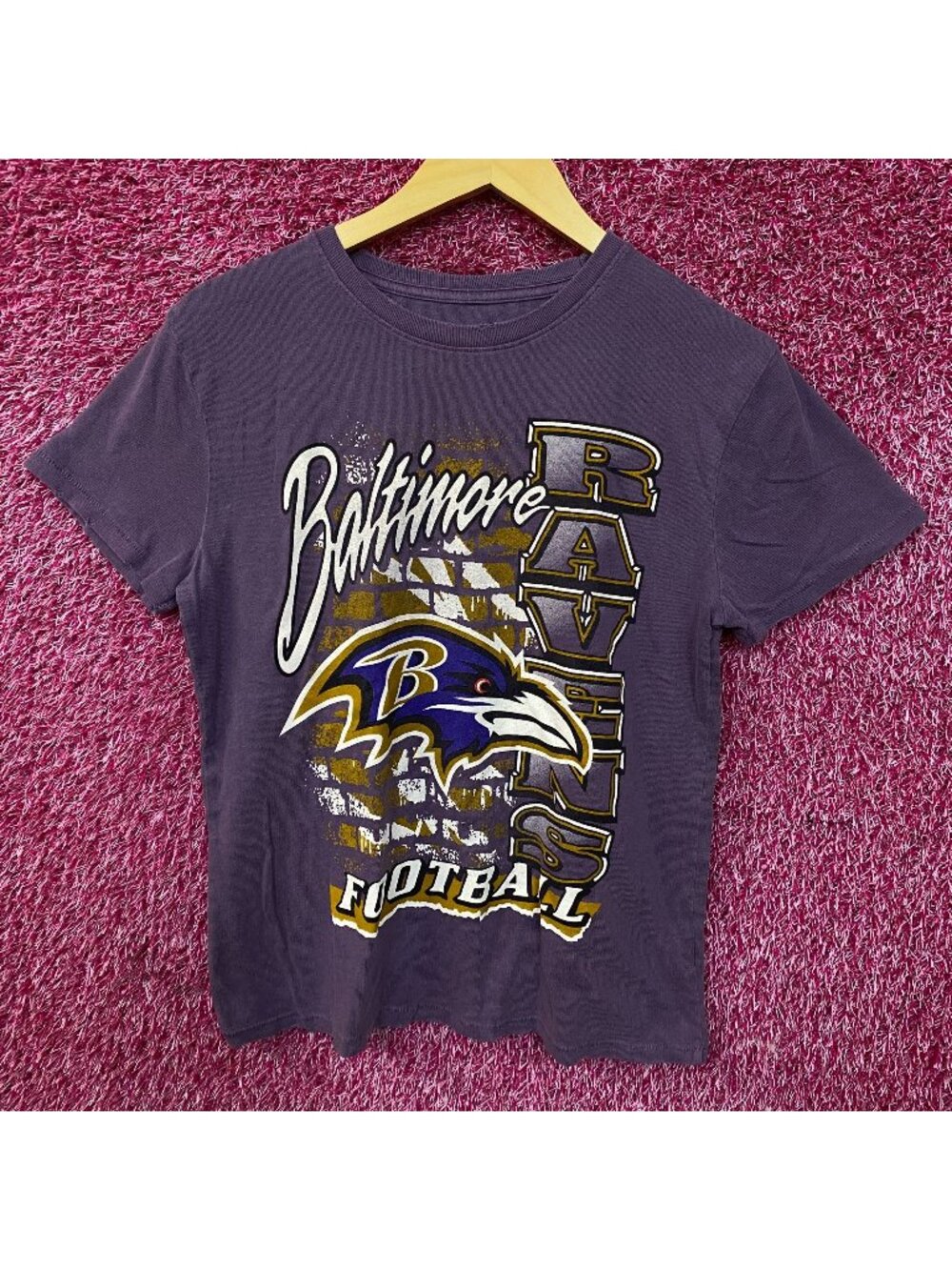 Junk Food Clothing Women's NFL Baltimore Ravens Brick Retro Tee XS